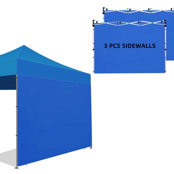 JORAMOY Canopy Tent Sidewalls for 10x10 Pop Up Canopy, 3 Pack Instant Canopy Sunwall, Waterproof and UV Protection Canopy Shade Wall, Straight Leg Canopy Sidewalls 3 PCS Only, Blue