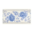 thumbnail image 4 of Blue Florals Decorative Frame Plush Carpet Non Slip Runner Rug Absorbent Bath Mat 39" x 20", 4 of 8