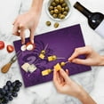 thumbnail image 5 of Purple Cutting Board, Spiral Floral Branch Leaves on the Vertical Border Retro Style Abstract Design, Decorative Tempered Glass Cutting and Serving Board, Small Size, Purple Plum, by Ambesonne, 5 of 5