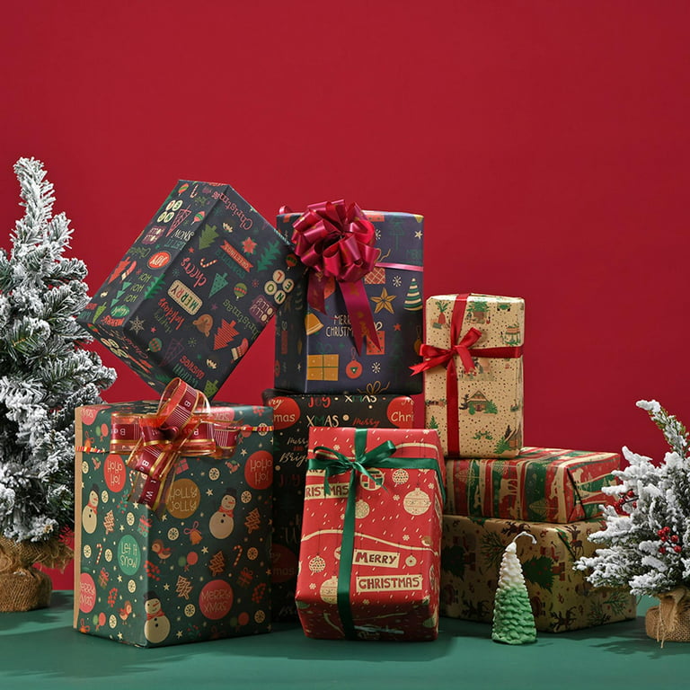 Christmas Wrapping Paper: Blush, Red and Green Christmas gift Wrap,  Birthday, Holiday, Christmas 