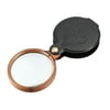 Unique Bargains 10X Pocket Folding Magnifier Reading Magnifying Glass with Leather Case 2.36" Black