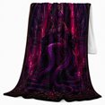 thumbnail image 2 of Dragon Queen on Purple Throne with Moon, Gothic Fantasy Style for Mythic Art Lovers, Royal Creature Scene and Birthday Gift, Soft Flannel Blanket for Studio, Home Decor, 2 of 9