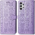 thumbnail image 2 of Wallet Case for Samsung Galaxy A13 4G (Not 5g),Cat Dog Cartoon Cute Style with ID Card Holder PU Leather Flip Phone Cover for Samsung Galaxy A13 4G MG Purple, 2 of 7