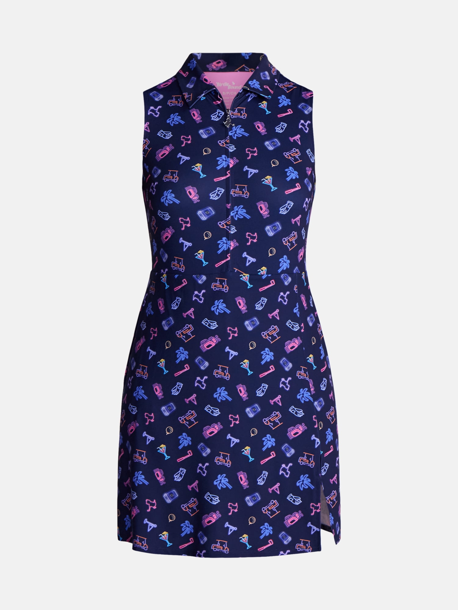 Birdie Bound Women's Sleeveless Golf Polo Dress with Shorts Liner, Sizes XS-XXXL