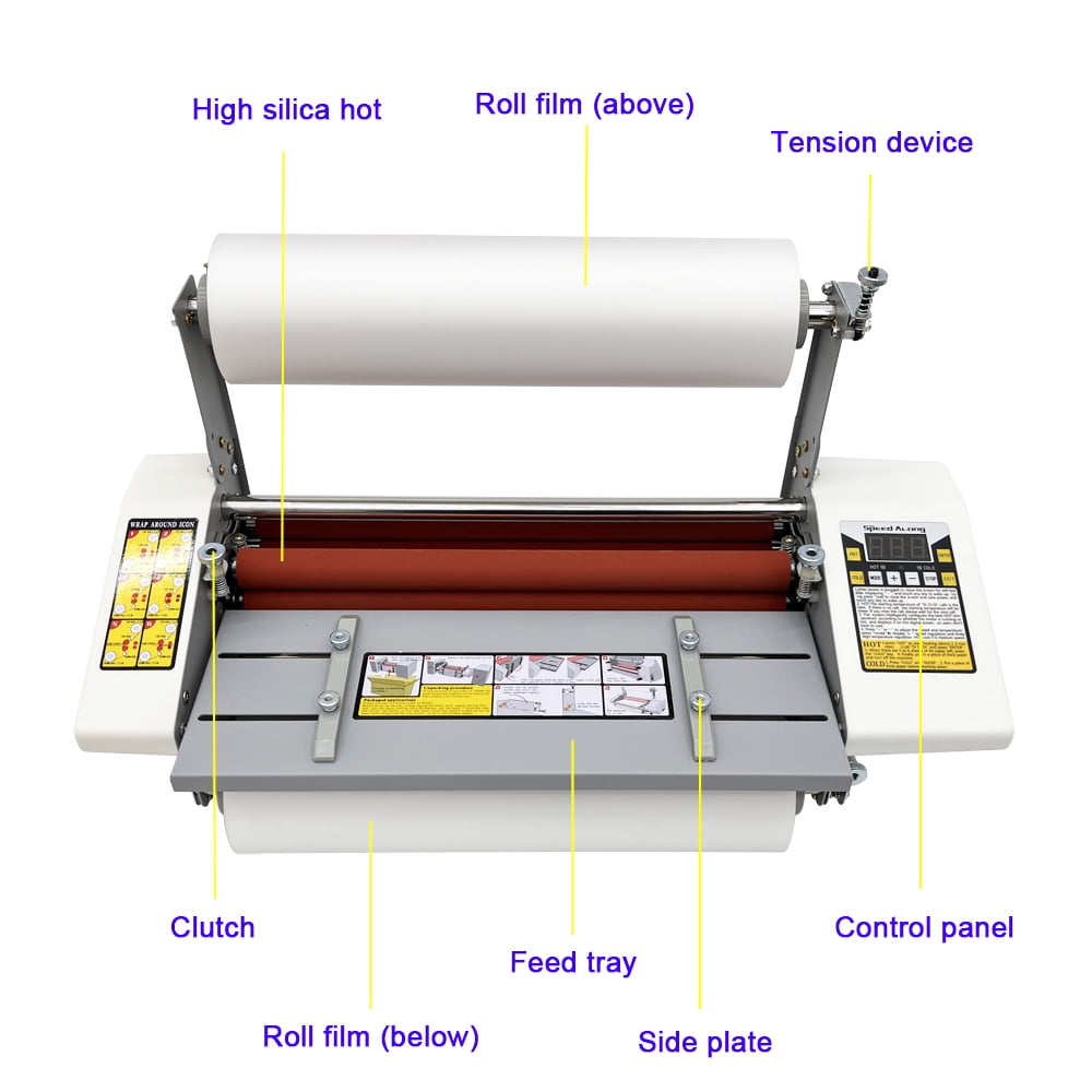 INTSUPERMAI 17.3in Hot Cold Roll Laminator Laminating Machine for School Office