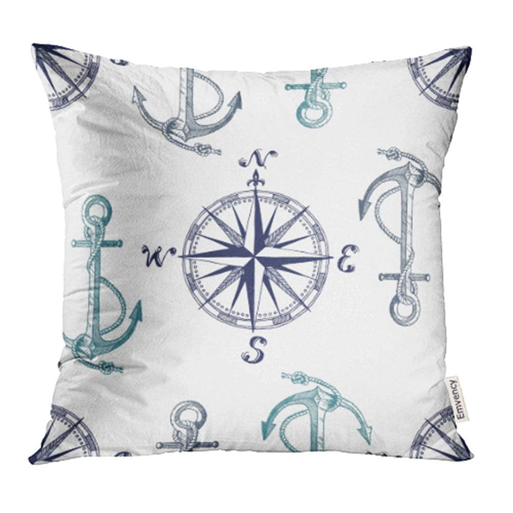 USART Blue Vintage Pattern with Anchors and Compass Perfect and Gray