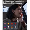 thumbnail image 2 of Auriculares de Traducción Rodxegu AI en Tiempo Real 144 Idiomas Negro, 2 of 7