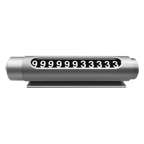 Tarjeta de estacionamiento temporal de coche multifunción, martillo de seguridad para, tablero de visualización de número de teléfono, señal de parada Plata
