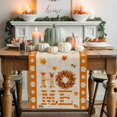 thumbnail image 2 of Fall Table Runner Thanksgiving Sunflower Pumpkin Wreath Table Runners Orange Maple Leaf Home Cotton Linen Dresser Scarf Kitchen Dining Table Decor for Fall Holiday Party Decor 13x72 Inch, 2 of 9