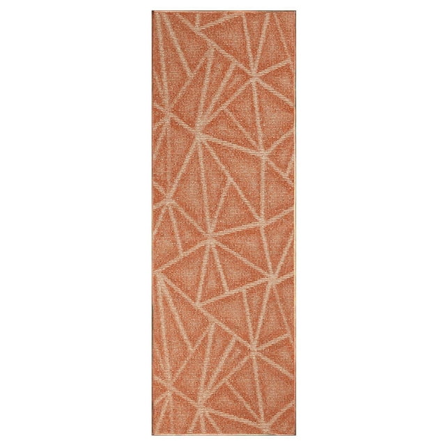 Furnish My Place Modern Indoor/Outdoor Commercial Solid Color Rug - Rust, 3' x 10', Runner, Pet and Kids Friendly Rug. Made in USA, Area Rugs Great for Kids, Pets, Event, Wedding