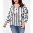 thumbnail image 1 of Style Co Plus Size Eyelash-Striped Top Hampton Stripe 3X, 1 of 1