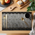 thumbnail image 2 of Ombre Gray Geometric Placemats Set of 4, Modern Abstract Art Placemats for Dining Table, Place Mats for Kitchen Tabletop, Waterproof Wipeable Dining Table Mats Set, 2 of 9