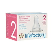 Lifefactory Medical-grade Silicone Nipple, 3-6M, Stage 2, 2 Ct
