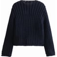 thumbnail image 2 of YooGuoGuo Women's Chunky Cardigans Sweaters Casual Long Sleeve Crochet Open Front Knit Button Outerwear Coats with Pockets, 2 of 6