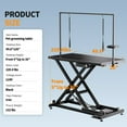 thumbnail image 2 of Pet Grooming Professional Electric Dog Grooming Table - Heavy Duty, Height Adjustable Pet Grooming Table w/Leveling Wheels, Dog Grooming Arm, Anti Slip Tabletop & Tool Organizer/Dog Grooming Station, 2 of 7