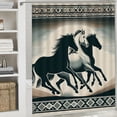 thumbnail image 6 of Orinice Horses Geometric Pattern Bathroom Decor Set Colorful Luxurious Graphic Print Polyester Fabric Fashion with Hooks Home Bathtubs Curtain Decoration 60x72, 6 of 7