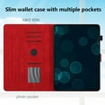thumbnail image 3 of Allytechgroup Case for iPad Mini 7 (A17 Pro) 2024 (8.3 inch) with Stand/Pencil Holder/Card Pockets/Smart PU Leather Embossed Flower [Auto Wake/Sleep] Wallet Cover for iPad Mini 7th Generation,Red, 3 of 10