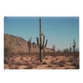 thumbnail image 1 of Saguaro Cutting Board, Grown Prominent Cacti with the Spines Hardy Plants Clear Sky Landscape Picture, Decorative Tempered Glass Cutting and Serving Board, Large Size, Brown Blue, by Ambesonne, 1 of 1