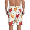 thumbnail image 3 of Kdxio Flower Chicken Print Mens Sleep Shorts Bottoms Soft Comfy Pajama Wear Pants with Drawstring Pockets, 3 of 7
