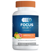 Focus Vitamins Focus Select AREDS2-Based Chewable Tablets, Eye Vitamin an Mineral Supplement, Citrus Flavored, 180 Count
