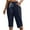 136# Navy, variant on Cyglowse Plus Size Capris Sweats Womens Petite Wide Leg Pedal Pushers Pull on Athletic Yoga Crop Pants Lady Stretch Skimmer w/Pocket Black M