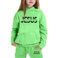 thumbnail image 4 of Tracksuit Athletic Sweatsuits Sets 2 Piece Long Sleeve Green Pullover Hoodie Sweatshirt and Jogger Sweatpants Winter Clothes Boys Outfits Size 2T, 4 of 5