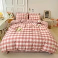 thumbnail image 3 of Red and White Plaid Duvet Cover Set Grid Stripe Series Comforter Covers Geometric Checkered Pattern Home Hotel Bedding Decor, 3 of 6