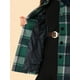 thumbnail image 5 of Abrigo Largo Con Cuello De Piel Sintética A Cuadros De Invierno Allegra K Verde blanco XL, 5 of 5