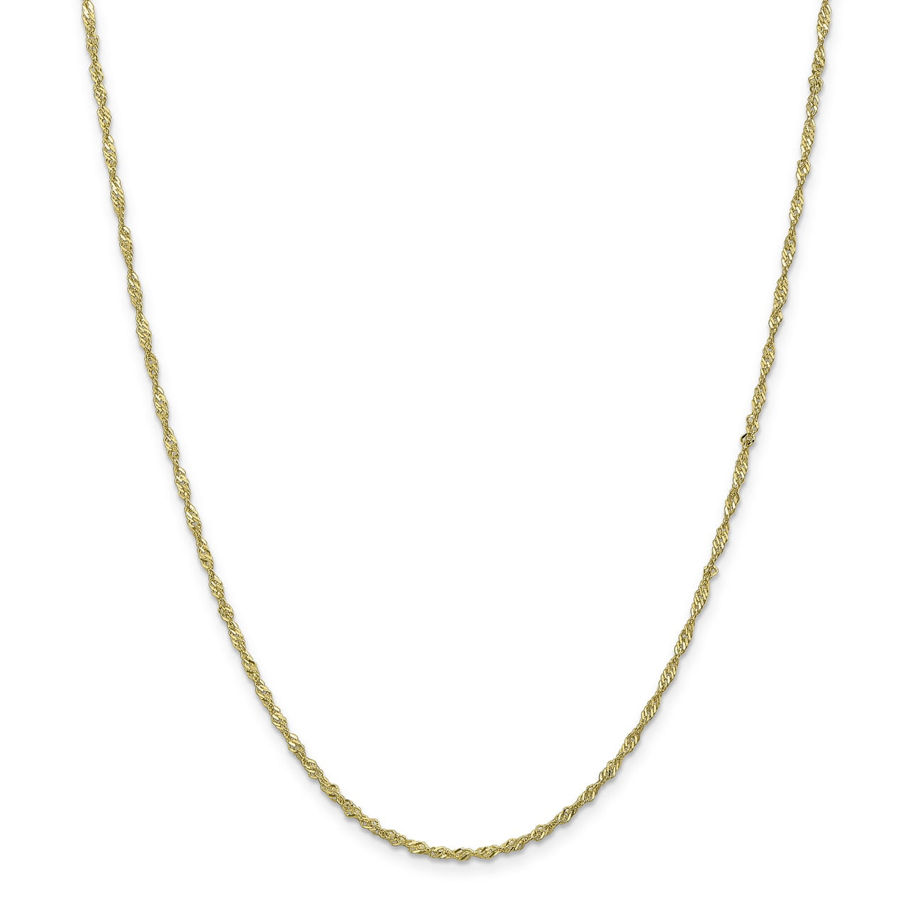 Lex & Lu 10k Yellow Gold 1.7mm Singapore Chain Necklace or Bracelet