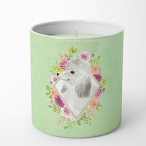 Carolines Treasures CK4360CDL White Standard Poodle Soy Candle 10 oz Decorative Gift Scented Soy Candles for Home Green