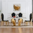 thumbnail image 4 of Modern Dining Table 70" Rectangular Kitchen Table with Imitation Marble Grain MDF Wooden Top & Iniregular Gold Base,Faux Marble Dinner Furniture for Kitchen Dining Room/Meeting Room, 4 of 9