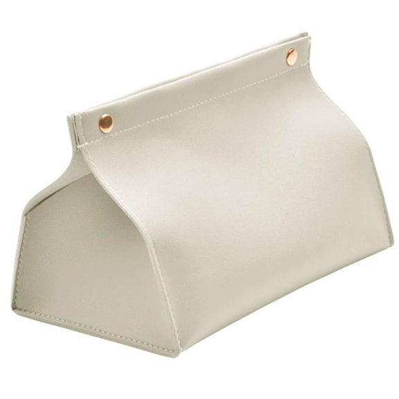 COMPUKAS Beige Napkin Dispenser with PU Material for Car, Office, Home, and Hotel Tissue Storage Organizer