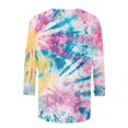 thumbnail image 4 of Womens Summer Shirts and Tops T Shirts for Women Trendy Loose Fit Womens 3/4 Length Sleeve Tops Shirts for Women Loose Fit Tie Dye Tshirt Cotton, 4 of 5