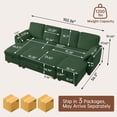 thumbnail image 5 of Pingliang Home Corduroy Sectional Sofa with 3 Ottomans, Modern Modular Sofa Couch with Storage Coffee Table Ottoman,4 Seat U-Shaped Couch Sofa for Living Room, Apartment, APT,Office,Studio,Green, 5 of 9