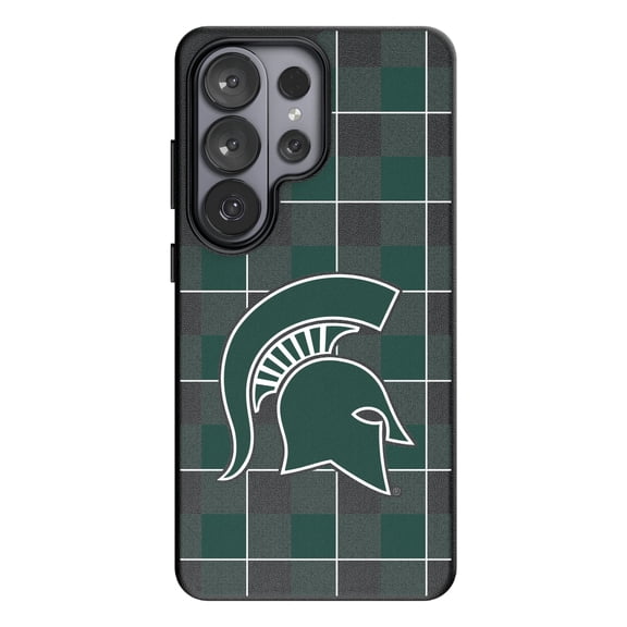 Keyscaper Michigan State Spartans Plaid Galaxy Magnetic Bump Case