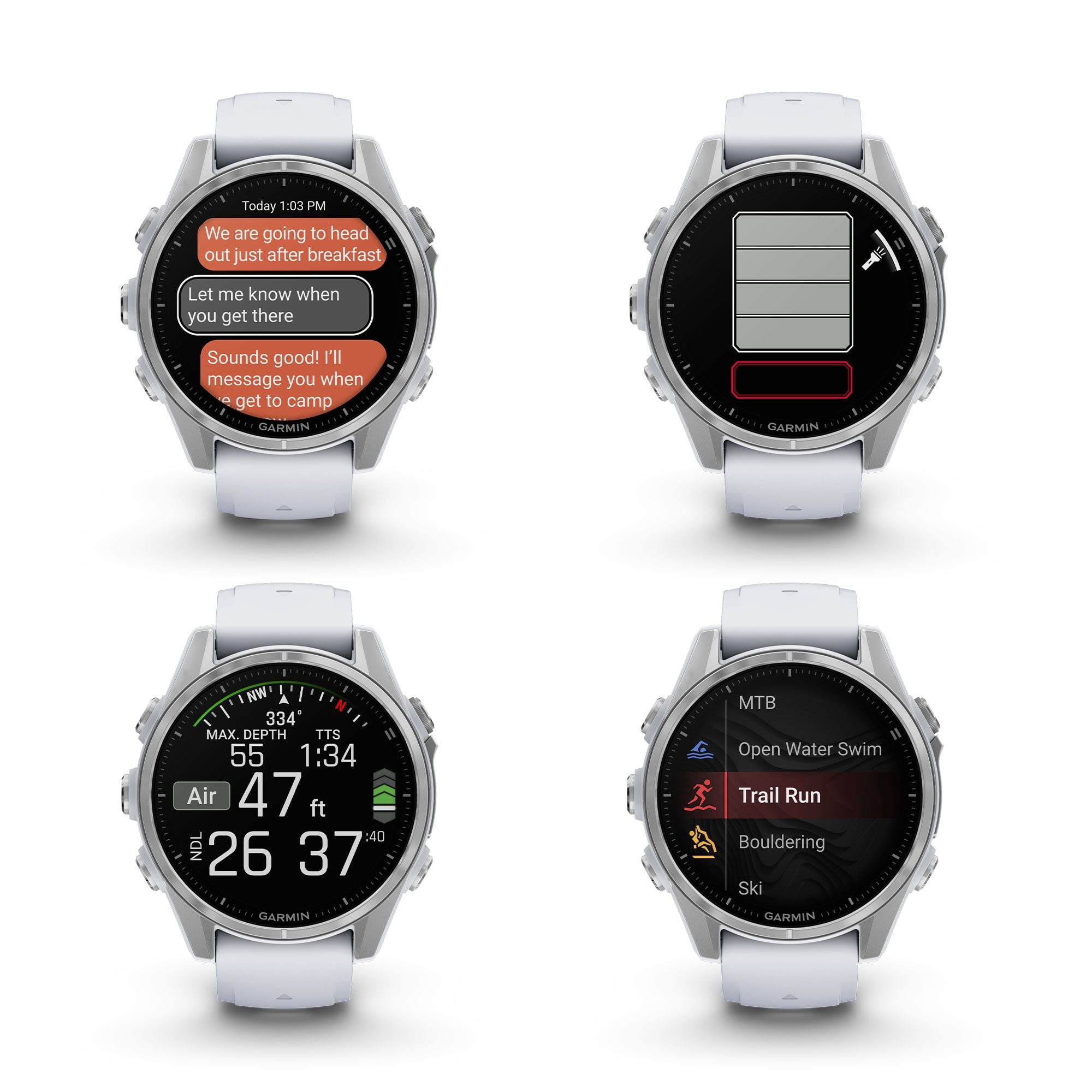 Garmin Fenix 8 43MM AMOLED Sapphire Multisport GPS Smartwatch Silver with Whitestone Silicone Band with Accessories