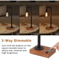thumbnail image 3 of 3-Way Dimmable Touch Control Table Lamp Bedside Lamps w/USB Ports & AC Outlet, 3 of 7