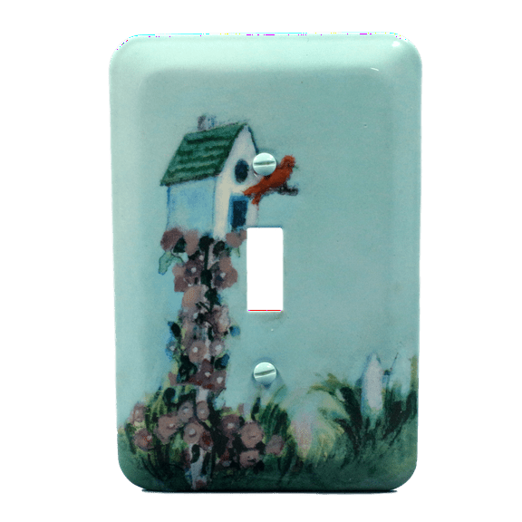 Leviton 89001-BIH Toggle Switch Wall Plate, Metal, Baby Blue Bird House