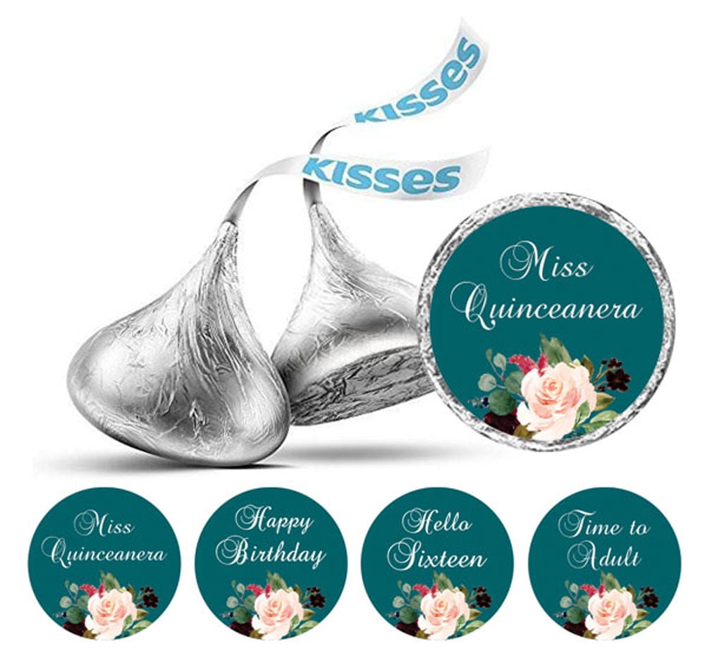 Darling Souvenir Floral Quinceanera Stickers chocolate Candy Labels 190
