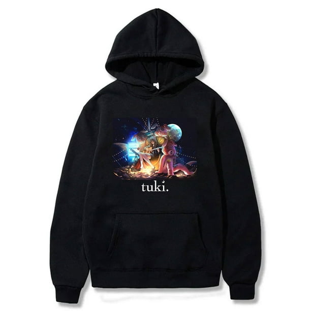 Singer Tuki 15 Album Merch Sudaderas con capucha Cosplay Moda unisex Jpop Sudaderas de manga larga Jerséis,Black,XL