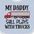 thumbnail image 4 of Inktastic Daddy Still Plays with Trucks Boys Baby Bib, 4 of 4