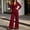 Red, variant on Purcolt Womens 2 Piece Pant Suit Dressy Casual Lapel Single Button Long Sleeve Blazer High Waist Wide Leg Trousers Formal Matching Set for Business Work Office