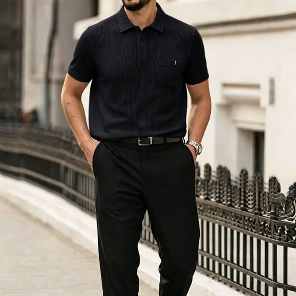 Men's Breeze Polo Shirts Beer Belly Wearbreeze Collared Textured Shirt Stretchy Quick Dry Casual Golf Short Sleeve T-Shirt