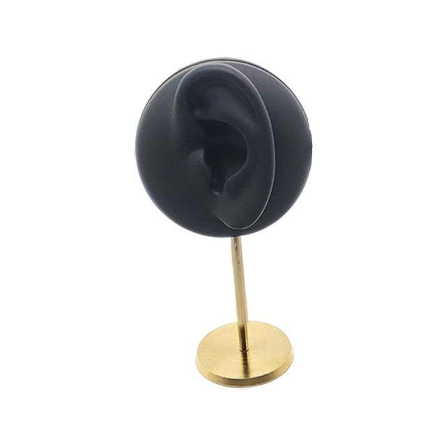 KLKCMS Earring Display Rack, Jewelry Organizer, Mannequin Stand, Silicone Ear Mannequin Black Left