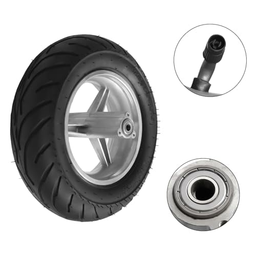 Mini Bike Tires, 110/50-6.5 Pocket Bike Tire Rubber Mini Bike Rear Wheel Rims and Tire with Inner Tube Anti-Skid Accessories for 49cc Pocket Bike