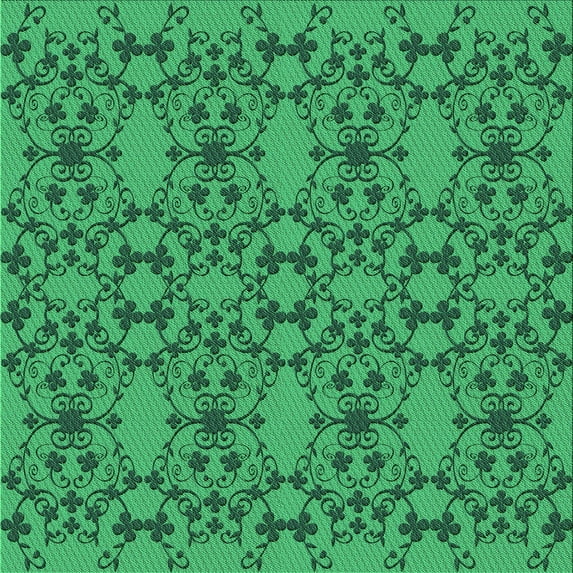 Ahgly Company Indoor Square Patterned SpringGreen Area Rugs, 6' Square