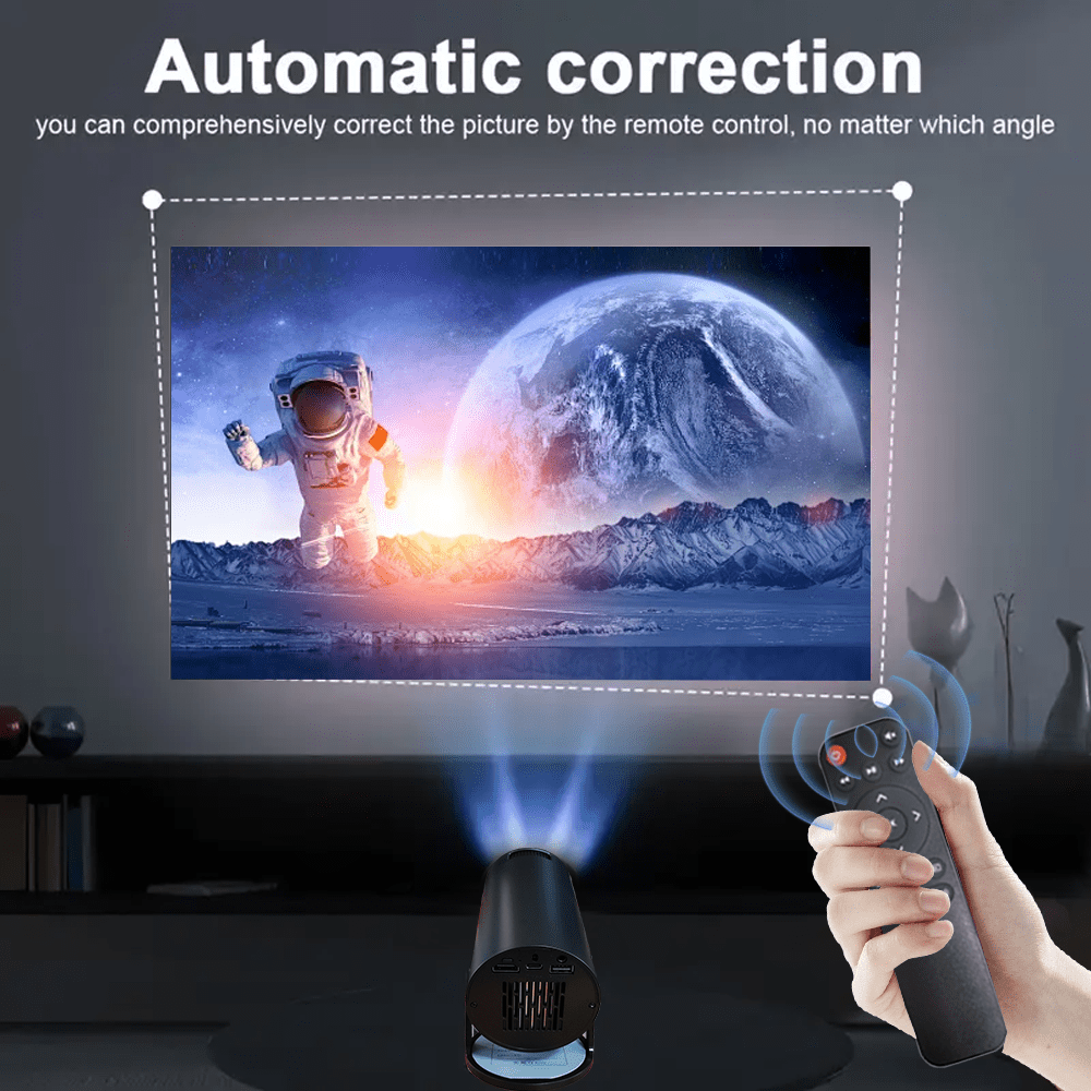 Portable Mini Projector with 4K Compatible, Native 480P, Home Video Projector with WiFi & Bluetooth