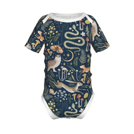 

Gaeub Retro Forest Animals Print Infant Climbing Onesie Toddler Outfit Newborn Baby Bodysuit Baby Boy Girl Clothes -6 Months