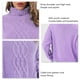 thumbnail image 4 of Suéter corto de mujer Suéter de punto de cable de cuello alto Suéter de ajuste suelto para otoño invierno Púrpura L, 4 of 5