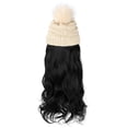 thumbnail image 3 of Qlenkay Beanie Hat with Removable Hair Extensions for Women Slouchy Cable Hat Wig Knit Beanie Winter Hat with Long Wavy Curly Wig, 3 of 5